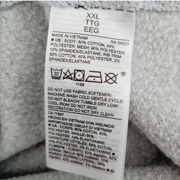 OLD NAVY Active Sweatshirt Mesh Panel Floral Pattern Grey Sz XXL - Picture 12 of 12